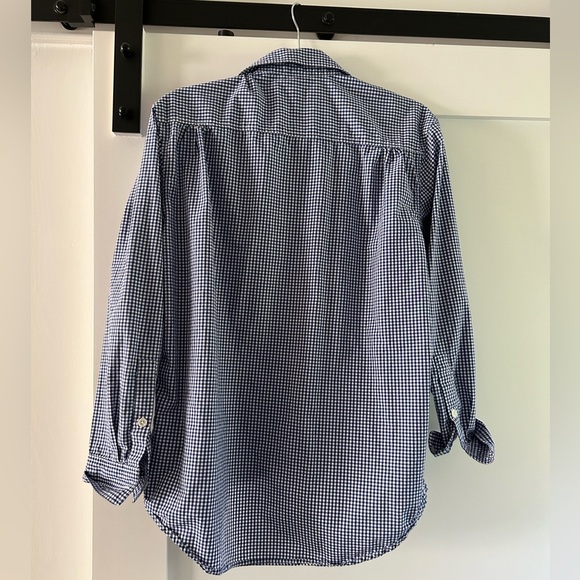 7 For All Mankind Gingham Button Down Shirt Blue White Small - Picture 3 of 3